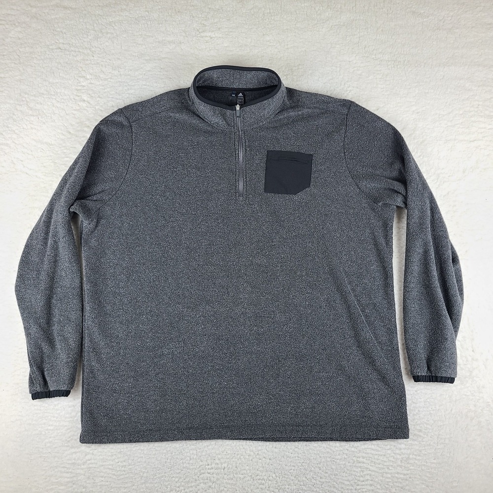 Adidas Sweater Mens 2XL XXL Dark Gray Fleece Primegreen Performance Tech Golf‎